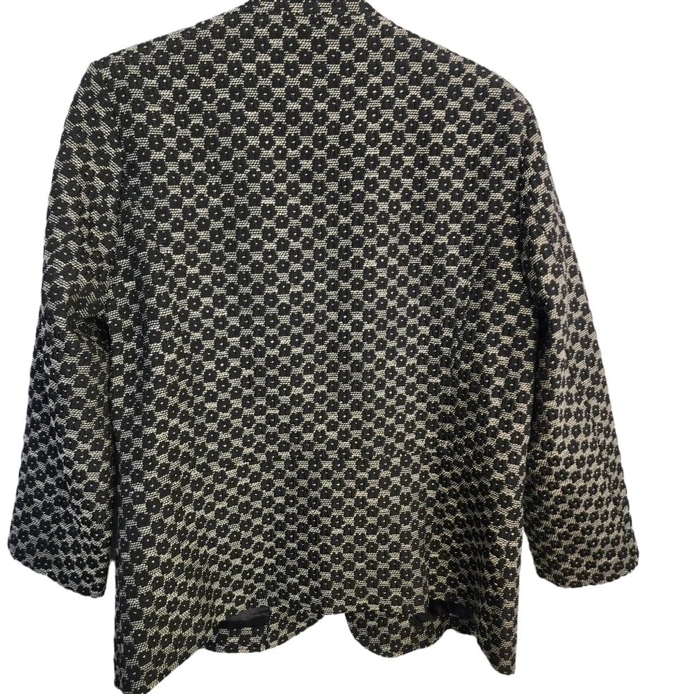 BLACK PEPPER winter jacket size 10 black white warm short bomber blazer - Picture 2 of 13